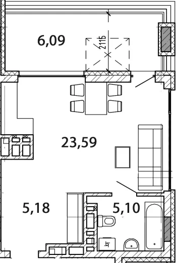 NOVO «RESIDENCE» — 42.3 м²