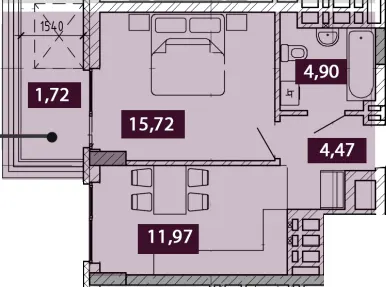 NOVO «RESIDENCE» — 38.3 м²