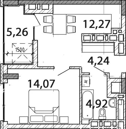 NOVO «RESIDENCE» — 40.8 м²