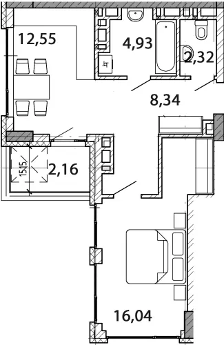 NOVO «RESIDENCE» — 46.3 м²