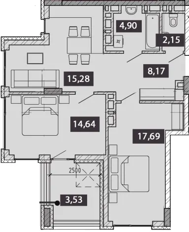 NOVO «RESIDENCE» — 66.4 м²