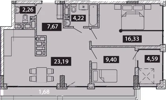 NOVO «RESIDENCE» — 70.6 м²