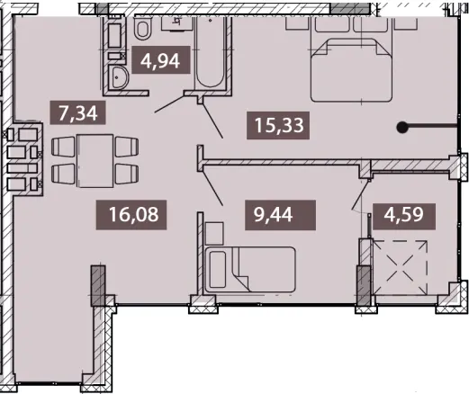 NOVO «RESIDENCE» — 57.7 м²