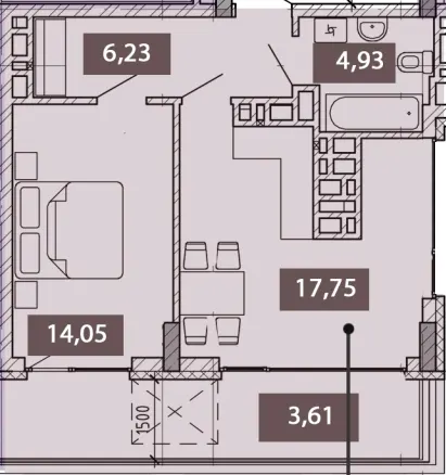 NOVO «RESIDENCE» — 46.6 м²