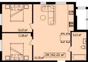 ЖК на Шпитальній ІІ — 62.2 м²