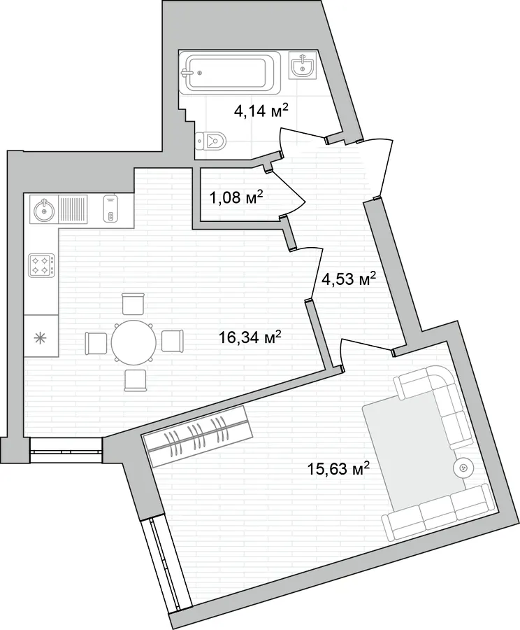 ЖК Євромісто 2 — 41.7 м²
