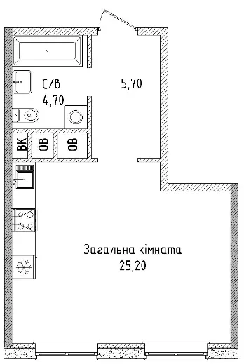 ЖК Sea View — 35.6 м²