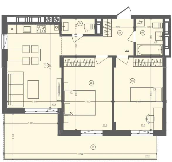 ЖК Етно Дім — 74.1 м²