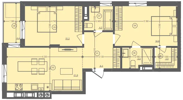 ЖК Етно Дім — 74.7 м²