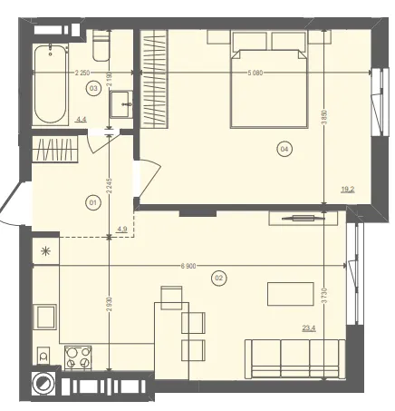 ЖК Етно Дім — 51.9 м²
