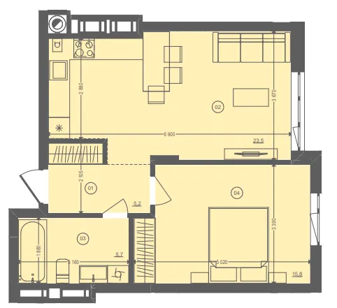 ЖК Етно Дім — 50.1 м²
