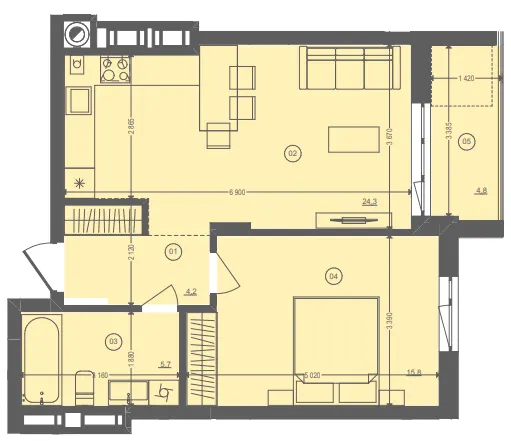 ЖК Етно Дім — 51.5 м²
