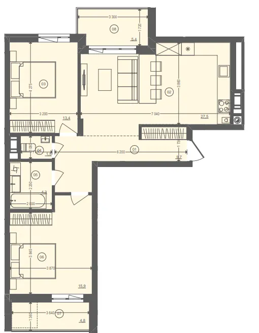 ЖК Етно Дім — 76.3 м²