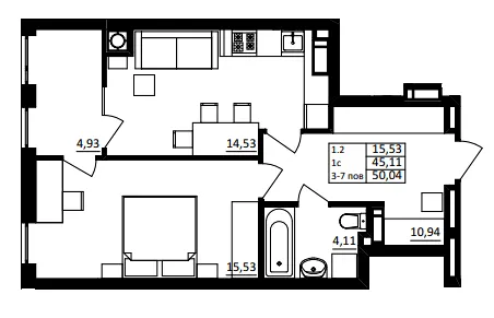 ЖК Обухівський ключ — 50 м²