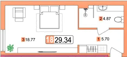Silver Med&amp;Apart — 29.3 м²