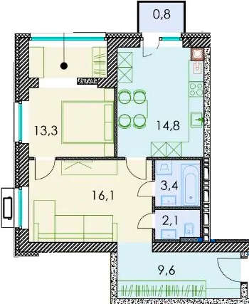 ЖК Forest Hill — 61.4 м²