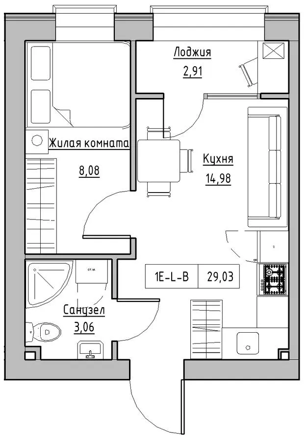 Житлове містечко KEKS — 29 м²