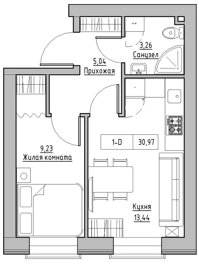 Житлове містечко KEKS — 31 м²