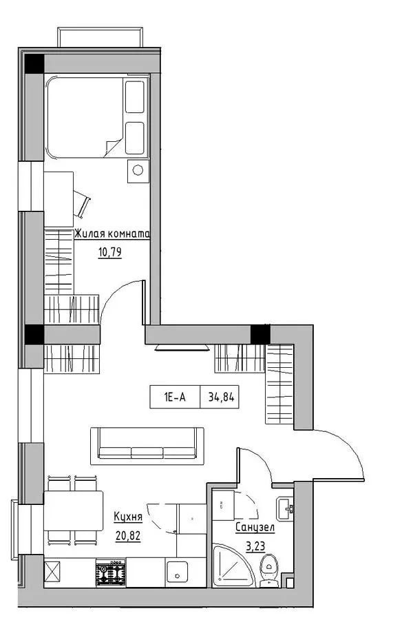 Житлове містечко KEKS — 34.8 м²