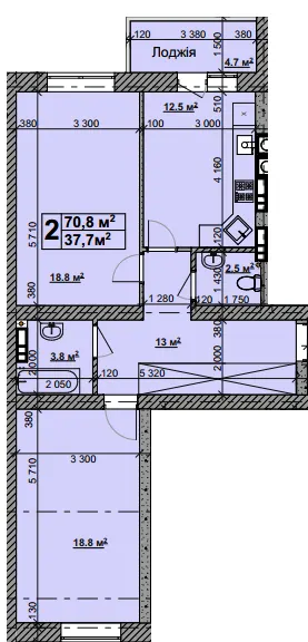 ЖК Нова Конча-Заспа — 70.8 м²