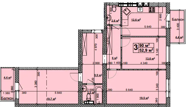ЖК Нова Конча-Заспа — 90 м²