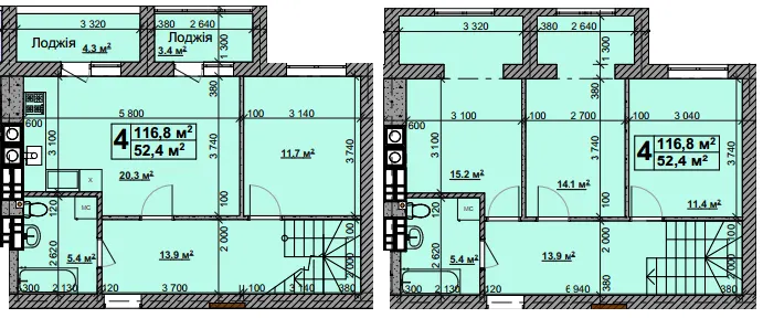 ЖК Нова Конча-Заспа — 116.8 м²