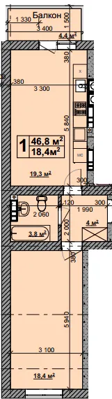 ЖК Нова Конча-Заспа — 46.8 м²