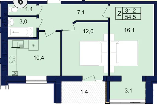 ЖК Budapest Dream — 54.5 м²