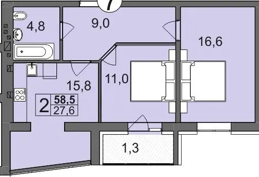 ЖК Dream Park — 58.5 м²