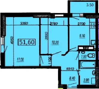 ЖК на Прохоровській — 51.6 м²