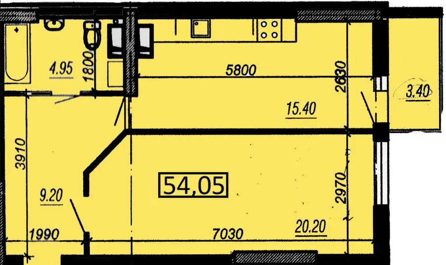 ЖК на Прохоровській — 54.1 м²