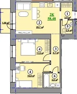 ЖК Park House — 58.5 м²