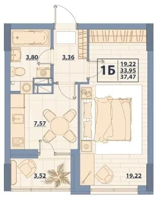 ЖК CENTR CITY — 37.5 м²