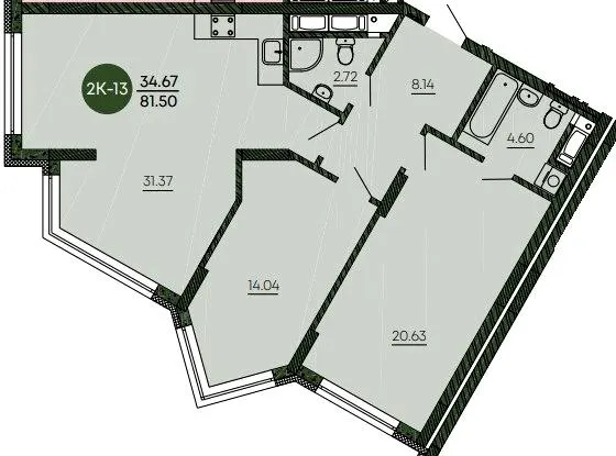 ЖК ОРАНЖЕРЕЯ — 81.5 м²