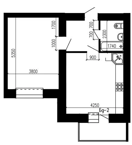 ЖК Острозький — 51.8 м²
