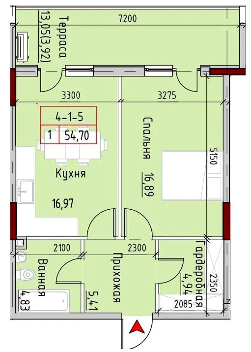 ЖК MARINIST residence — 54.7 м²
