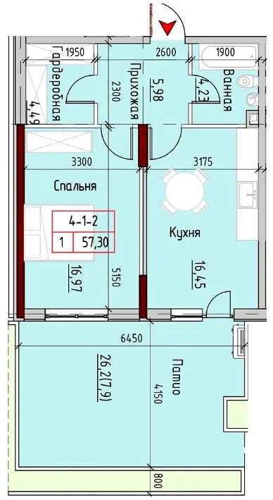 ЖК MARINIST residence — 57.3 м²