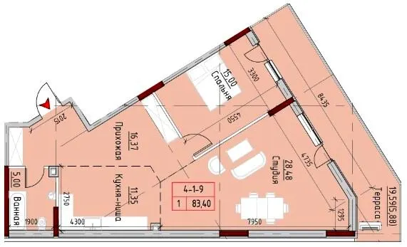 ЖК MARINIST residence — 83.4 м²