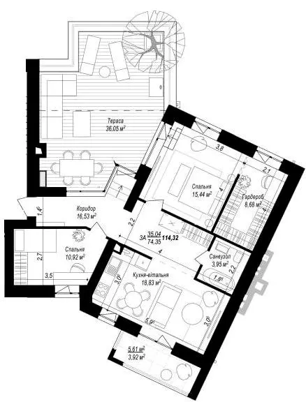 Масив SMART &amp; GREEN — 114.3 м²