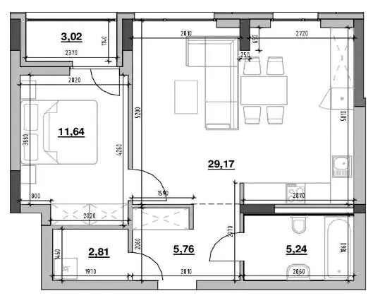 ЖК Шенген — 57.6 м²
