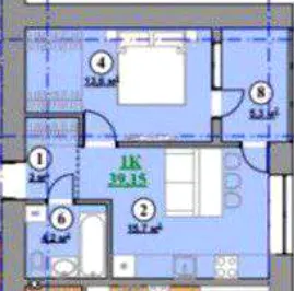 ЖК Акварель — 39.2 м²