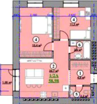ЖК Акварель — 59 м²