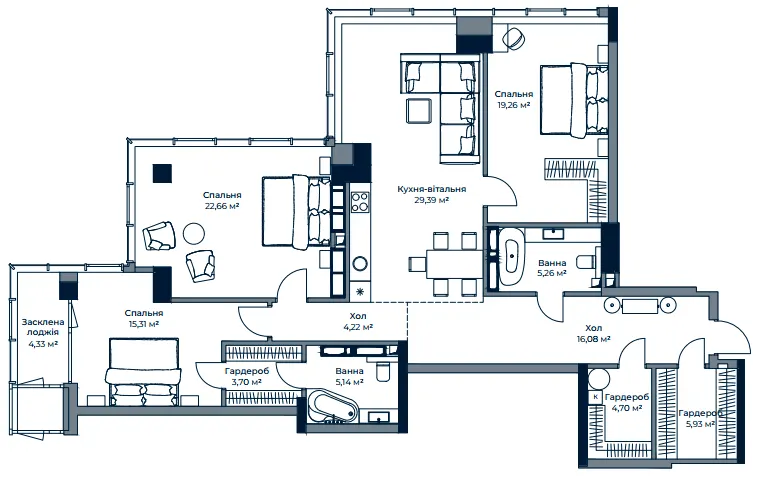 А136 Highlight Tower — 135.8 м²
