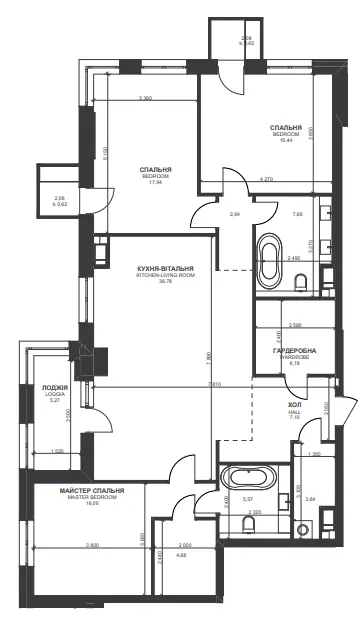 ЖК TRIIINITY — 131.5 м²