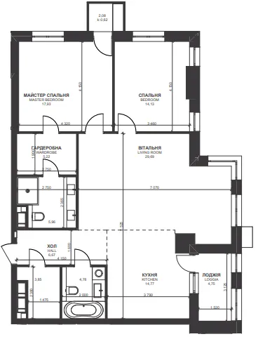 ЖК TRIIINITY — 108.4 м²