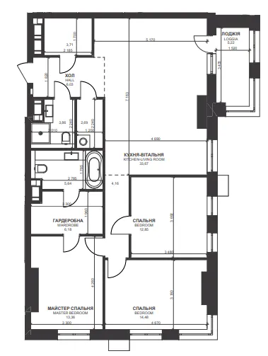 ЖК TRIIINITY — 111.9 м²