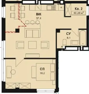 ЖК AURORA — 60.2 м²