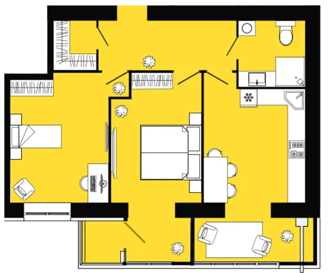 ЖК Дніпровська Брама 2 — 67 м²