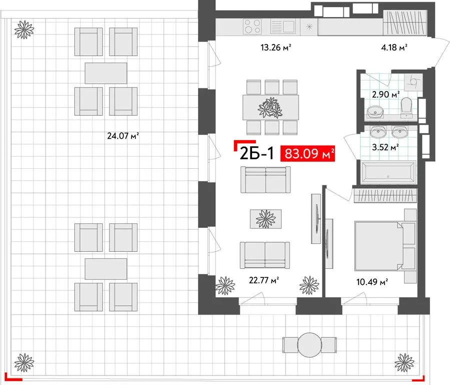 БФК SVITOGLYAD — 83.1 м²