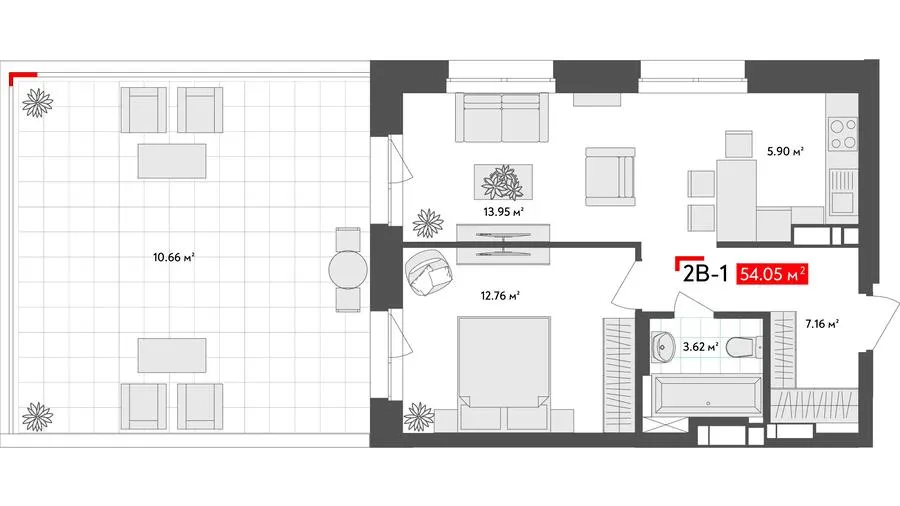 БФК SVITOGLYAD — 54.1 м²